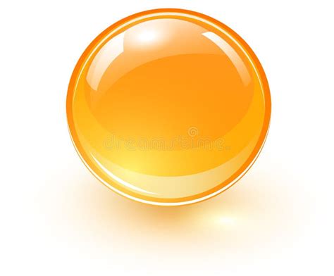 Orange Glass Ball 3d Shiny Icon Stock Vector Illustration Of Glass