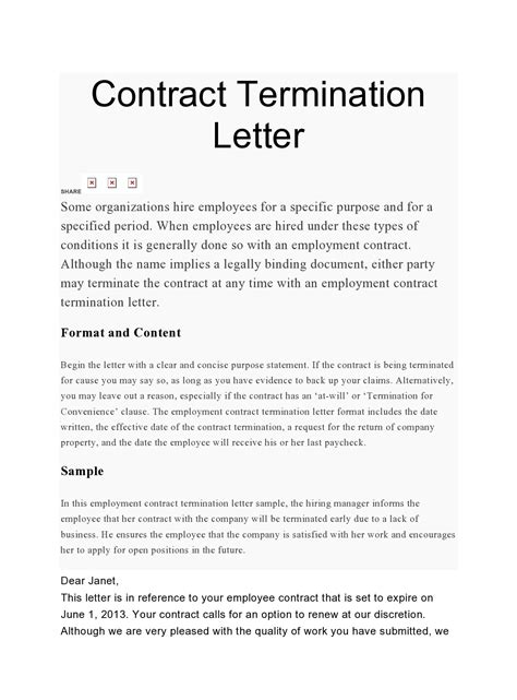 10 Contract Termination Letter Template Free Graphic Design Templates