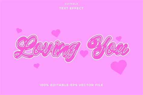 Editable Text Effect Loving You Graphic By Arsalangraphic999 · Creative