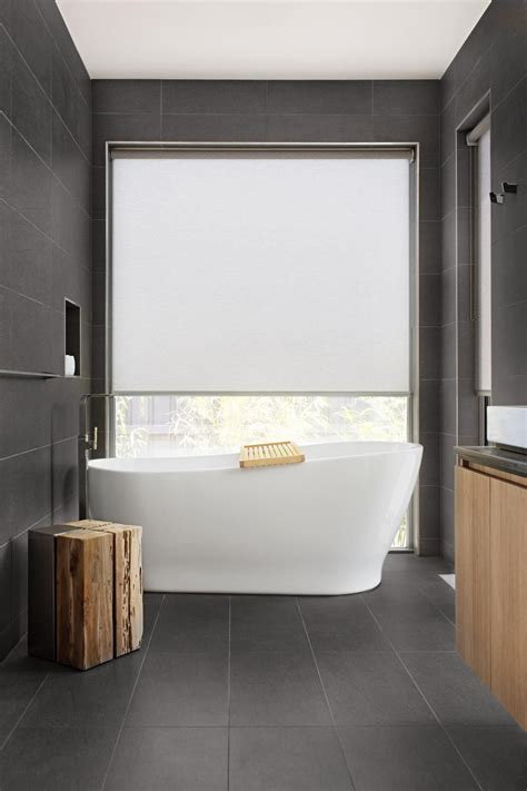 Decorating bathroom without best bathroom blinds ideas is always incomplete. Roller blind in Baltic Translucent fabric and Pumice ...