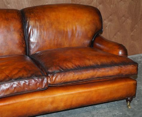 Glorious Vintage Fully Restored Hand Dyed Brown Leather Howards And Son