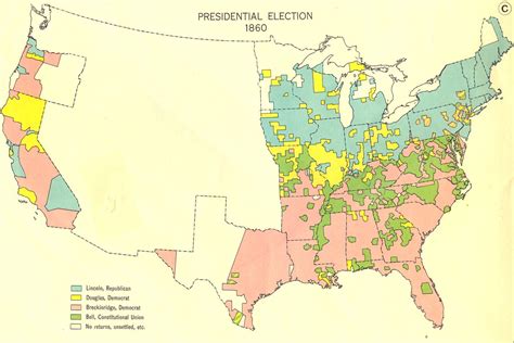 Indeed, voting in the south was not as monolithic as the electoral college map would make it seem. Presidential Election, 1860 | This map shows the electoral ...
