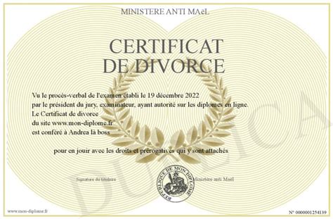 Certificat De Divorce