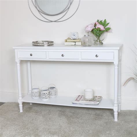 Shop our best selection of console tables with drawers to reflect your style and inspire your home. Large White 3 Drawer Console Table