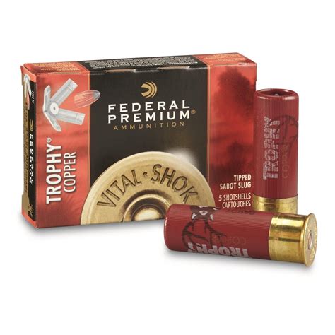 Federal Premium Vital Shok 12 Gauge 2 34 Shotgun Slug 5 Rounds