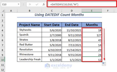 How To Count Months In Excel 5 Easy Ways Exceldemy