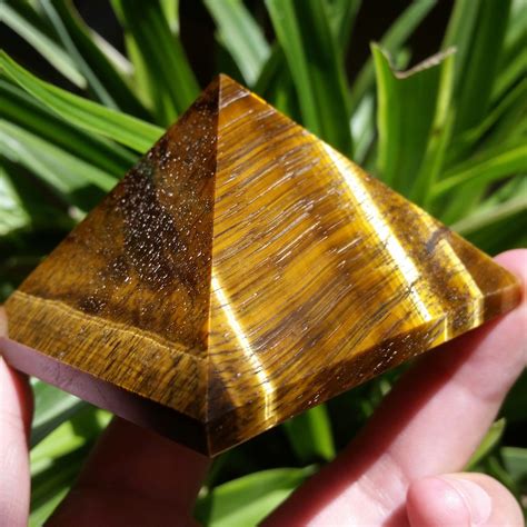 Mm Natural Tiger Eyes Crystal Pyramid Polished Healing Pyramid Reiki