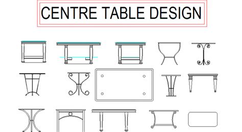 Dynamic Wooden Center Table Blocks Cad Drawing Details Dwg File Cadbull