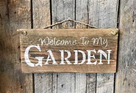 Welcome To My Garden Sign Garden Decor Gardening T Etsy