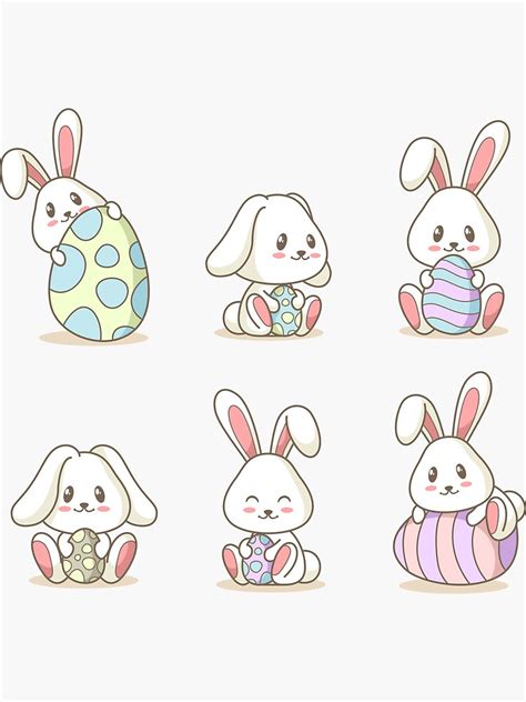 easter bunny cute rabbit sticker  merchprints redbubble