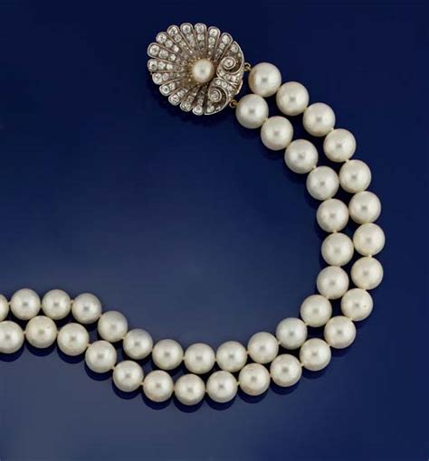 A South Sea Cultured Pearl Necklace With An Antique Diamond Clasp