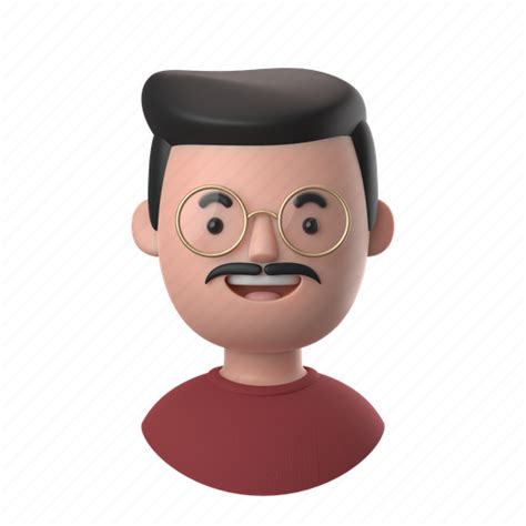 Avatars Accounts Man Male People Person Moustache 3d Illustration