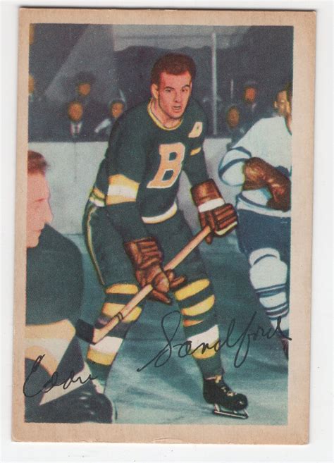 1953 54 Parkhurst Boston Bruins Hockey Card 90 Ed Sandford Ebay