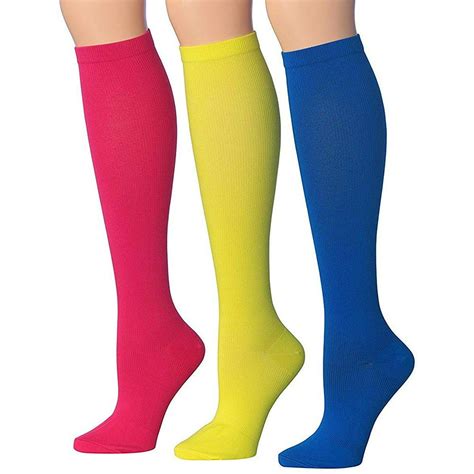Ronnox Womens 3 Or 6 Pairs Colorful Patterned Knee High Graduated