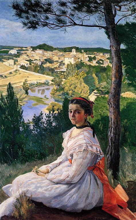 View Of The Village 1868 Painting Jean Frederic Bazille Oil Paintings