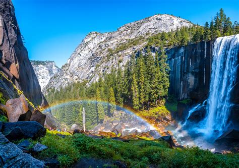 Picturesque Vernal Falls Waterfall In Yosemite National Park