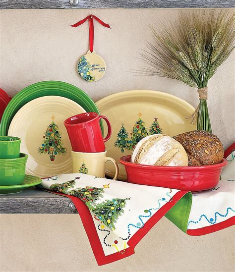 Fiesta Dinnerware Christmas Tree Collection Display With Coordinating