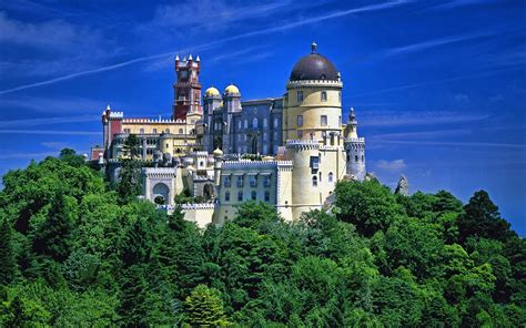 Castle Trees Landscape Architecture Portugal Sintra Wallpapers Hd