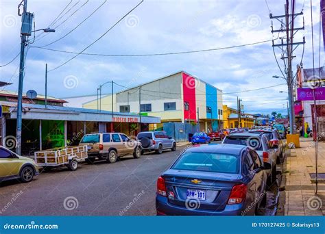 Puerto Limon Costa Rica December 8 2019 A Typical Street In The