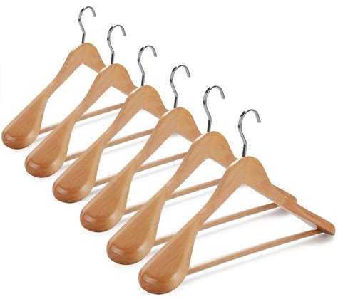 Buy Topia Hanger Set Of 6 Luxury Natural Wooden Coat Hangers Premium