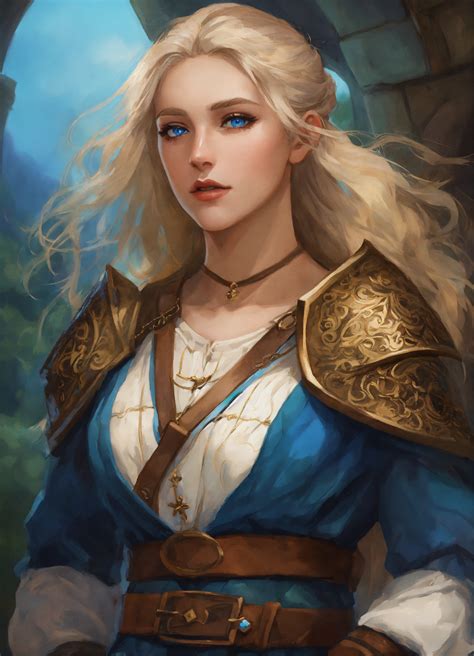 Lexica Heroic Fantasy Brythunian Woman Twenty Years Old Blond Hair Blue Eyes She S A Bard