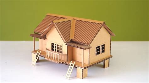 Easily Make A Simple Bungalow House Out Of Cardboard Diy Bungalow