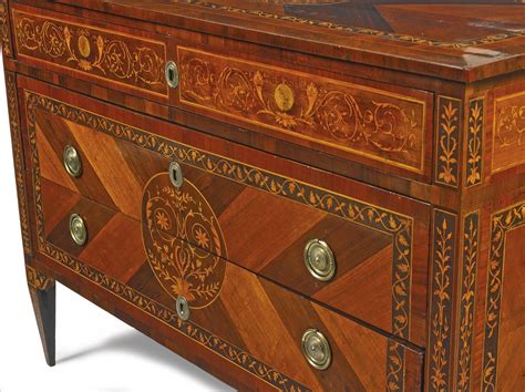 C1800 A Pair Of Italian Neoclassical Rosewood Walnut Marquetry And