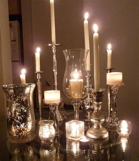 Mix And Match Mercury Glass Candle Holders Make A Beautiful Candlescape