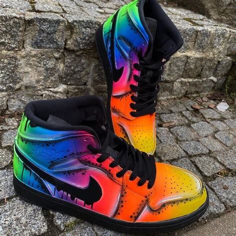 Custom Nike Jordan 1 Mid „neon Flash Unique And Handpainted Sneakers
