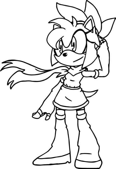 One Amy Rose Coloring Page