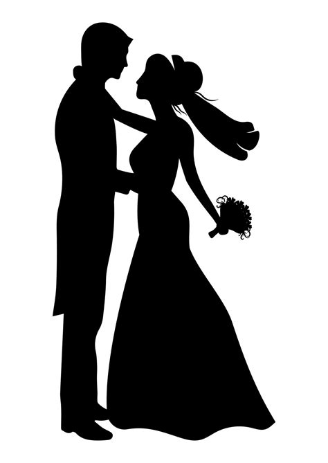 Silhouette Wedding Icon Clipart Bride And Groom Clipart Cricut