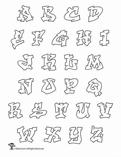 Graffiti Bubble Letters Alphabet Letter Printable Drawing