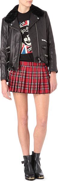 Tripp Nyc Tartan Pleated Mini Skirt In Red Red Plaid Lyst