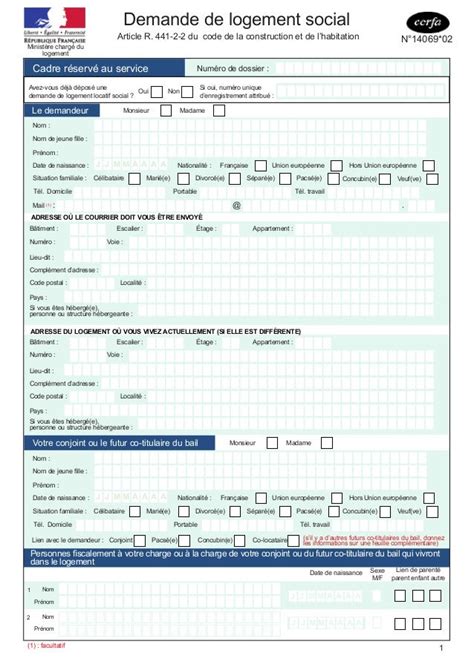 Application Form: Formulaire De Demande De Logement Batigere
