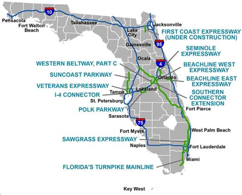 Floridas Turnpike The Less Stressway Florida City Gas Coverage Map