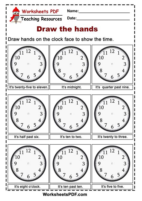 Telling Time On Clocks Worksheet