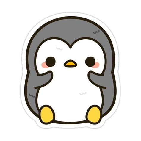 Shy Penguin Sticker By Peppermintpopuk Cute Doodles Cute Animal