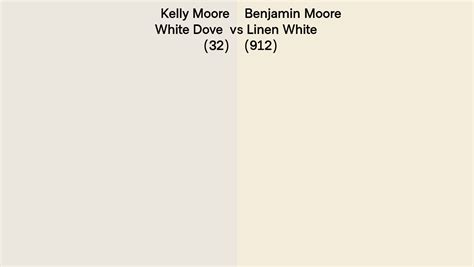 Kelly Moore White Dove 32 Vs Benjamin Moore Linen White 912 Side By