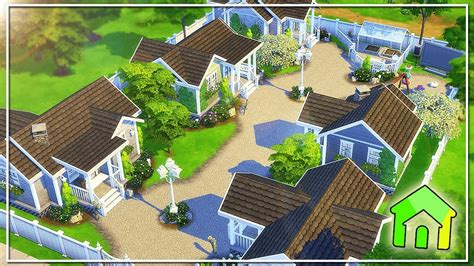 A set of three prefab townhouses in evergreen harbor. TINY HOME COMMUNITY (Tiny Living Stuff) || THE SIMS 4 ...
