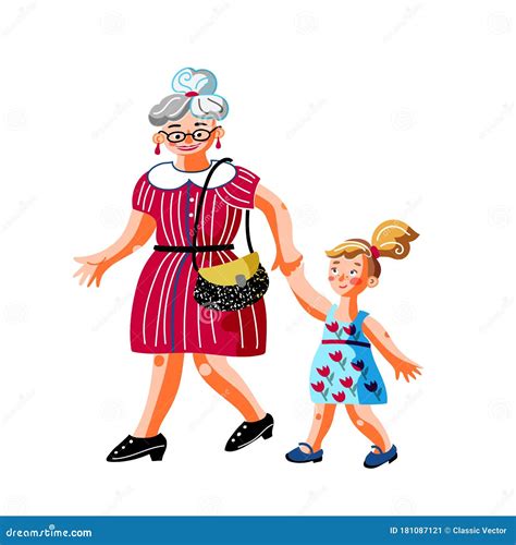 Grandma And Granddaughter Cook Together Flat Cartoon Vector Illustration