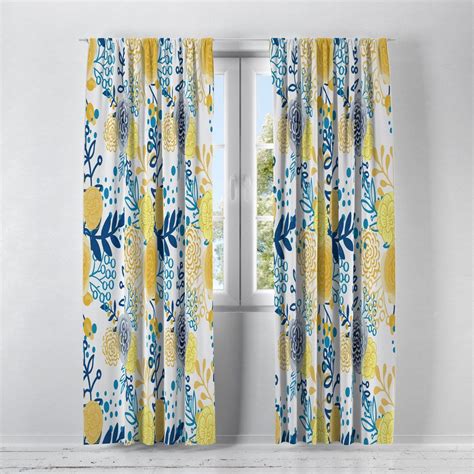 French Country Floral Window Curtains Window Valance Yellow And Blue