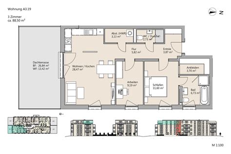 Sie betreten ihre penthousewohnung durch ihren eigenen eingang und befinden sich in einem kleinen garderobenbereich mit fenster, welcher in einer aufgangstreppe mündet. Penthouse Wohnungen -  BERGHEY  Stöckheim-Süd