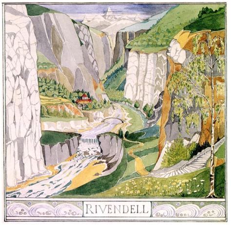 An Illustration Of Rivendell Painted By Jrr Tolkien Himself Rlotr