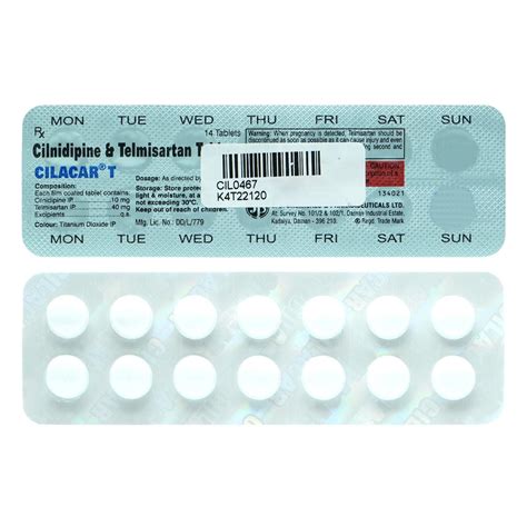 Cilacar T 1040mg Strip Of 14 Tablets Health And Personal Care