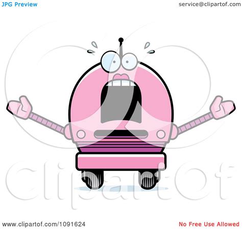 clipart scared pink robot girl royalty free vector illustration by cory thoman 1091624