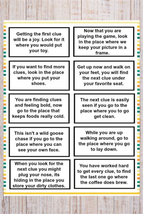The next one might be hiding inside your tennis shoes. Treasure Hunt Clues for Kids | Kids scavenger hunt clues ...