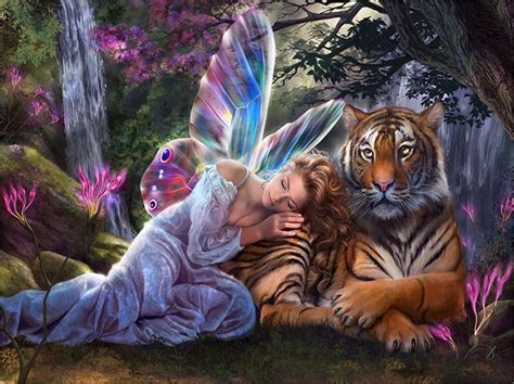 5D DIY Diamond Painting Fairy Tiger Fantasy (#01), 5D DIAMOND PAINTING KITS