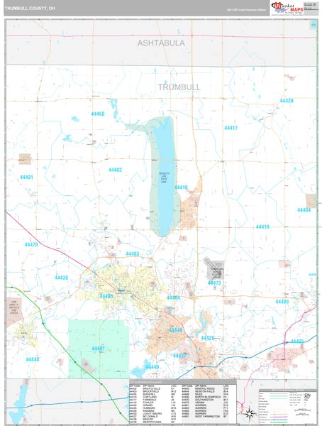 Trumbull County Oh Wall Map Premium Style By Marketmaps Mapsales