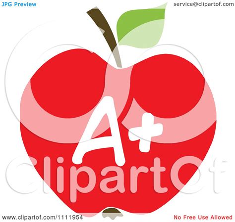 Clipart Red A Plus School Apple 1 Royalty Free Vector Illustration By