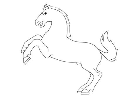 Kleurplaat steigerend paard. Gratis kleurplaten om te printen afb 9872.